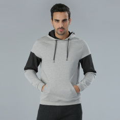 Shop Printed Sweatshirt with Long Sleeves and Hood Online